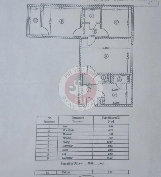 Piata Trapezului | Apartament 3 camere | Semidecomandat | 62mp | B11583